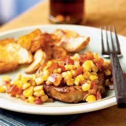 Smoked Paprika Pork Chops with Bell Pepper and Corn Relish recipe