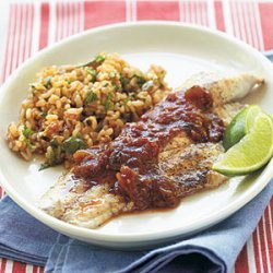 Catfish with Cilantro-Chipotle Rice recipe
