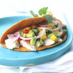 Hickory-grilled Fish Tacos with Mango-Avocado Relish recipe
