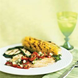 Grilled Fish with Cucumber-Tomato Salsa recipe