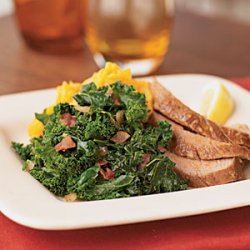 Quick Kale with Bacon and Onions recipe