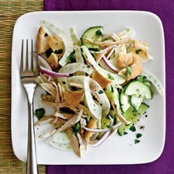 Pita Salad with Cucumber, Fennel, and Chicken recipe