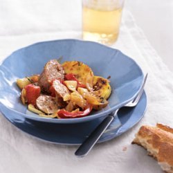 Sausage and Peppers with Crispy Polenta recipe