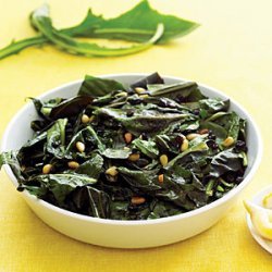 Dandelion Greens with Currants and Pine Nuts recipe