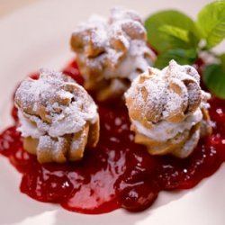 Pumpkin-Spiced Profiteroles With Warm Cranberry Compote recipe