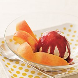 Peaches With Berry Sauce recipe