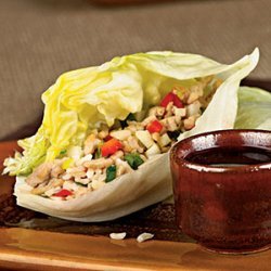 Asian Chicken-Brown Rice Lettuce Wraps recipe