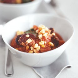 Spicy Grits with Chorizo, Leeks, and Corn recipe