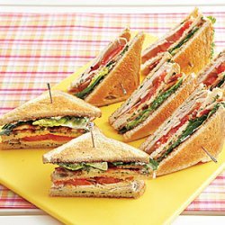 Turkey Club Sandwiches with Herb Mayonnaise recipe