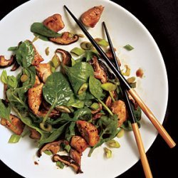 Teriyaki Mushroom, Spinach, and Chicken Salad recipe