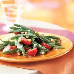 Haricots Verts and Grape Tomato Salad with Crème Fraîche Dressing recipe
