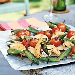 Grilled Okra and Tomato Skewers recipe
