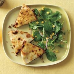 Beef Quesadillas With Watercress and Corn Salad recipe