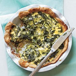 Spinach, Green Onion, and Smoked Gouda Quiche recipe