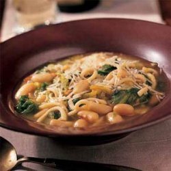 White Bean, Chicken Noodle, and Escarole Soup recipe