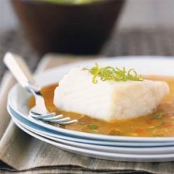 Halibut Steamed with Ginger, Orange, and Lime recipe