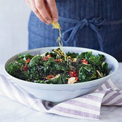 Grilled Kale with Garlic, Chiles and Bacon recipe