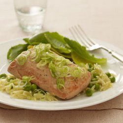 Broiled Salmon With Orzo recipe
