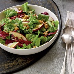 Candied Walnut, Pear, and Leafy Green Salad recipe