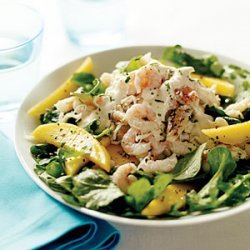 Crab, Shrimp, and Mango Salad with Yuzu Vinaigrette recipe