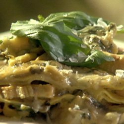 Chicken, Mushroom and Spinach Alfredo Lasagna recipe