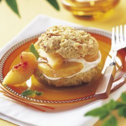 Peaches and Cream Shortcakes with Cornmeal-Orange Biscuits recipe