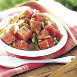 Watermelon, Green Onion, and Mint Salad recipe