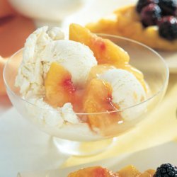 Peach Custard Ice Cream with Fresh Peach Compote recipe