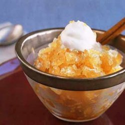 Spiced Apple-Cider Granita with Ginger Whipped Cream recipe