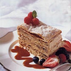Caramel Mousse Napoleon with Caramel Sauce and Berries recipe