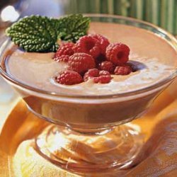 Chocolate-Frangelico Crème Anglaise Coupes with Fresh Raspberries recipe