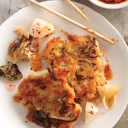 Kimchi Fritters with Soy Dipping Sauce recipe