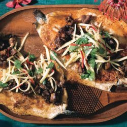 Fried Trout with Sweet Pork and Green Mango Salad recipe