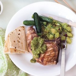 Grilled Pork Chops with Tomatillo Salsa recipe