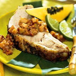 Roast Pork Loin with Pickled Caramelized Guavas recipe