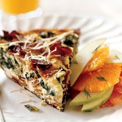 Frittata with Bacon, Fresh Ricotta, and Greens recipe
