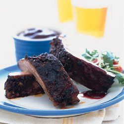 Baked Ribs with Spicy Blackberry Sauce recipe