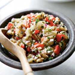 Eggplant with Capers and Red Peppers recipe
