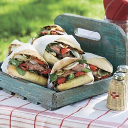 Flank Steak Sandwiches With Blue Cheese recipe