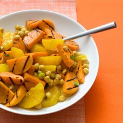 Grilled Sweet Potato, Orange, and Chickpea Salad recipe
