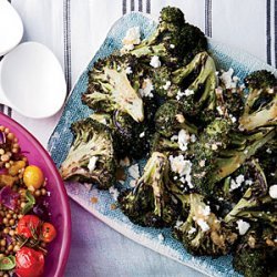 Grilled Broccoli with Chipotle-Lime Butter and Queso Fresco recipe