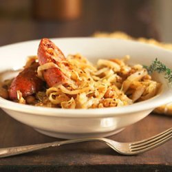 Mustard-Spiced Cabbage and Cannellini Beans with Sausage recipe