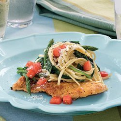 Chicken Scaloppine With Spinach and Linguine recipe