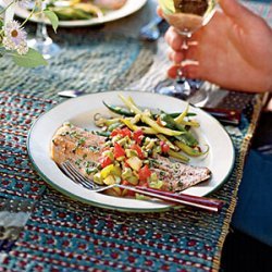 Baked Trout with Olive-Tomato Relish recipe