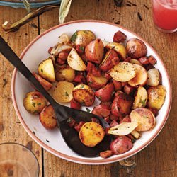 New Potatoes with Onions and Spicy Sausage recipe
