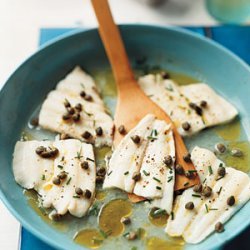 Poached Pacific Sole with Capers and Chives recipe