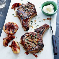 Grilled Pork Chops with Nectarines recipe