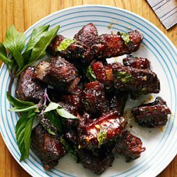 Chinese Glazed Riblets with Garlic and Thai Basil recipe