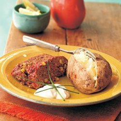 Southwestern Meat Loaf and Baked Potatoes recipe