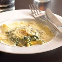 Tabla Mediterranean Bistro Magical Egg Ravioli recipe